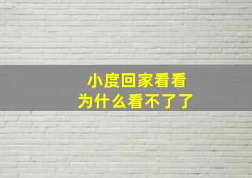 小度回家看看为什么看不了了