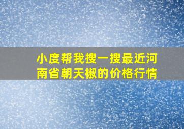 小度帮我搜一搜最近河南省朝天椒的价格行情