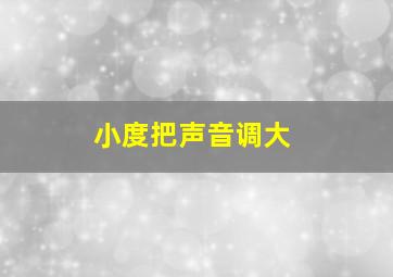 小度把声音调大