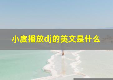 小度播放dj的英文是什么