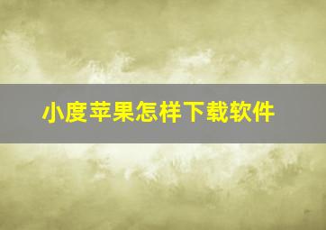 小度苹果怎样下载软件