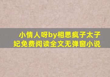 小情人呀by相思疯子太子妃免费阅读全文无弹窗小说