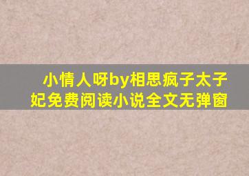 小情人呀by相思疯子太子妃免费阅读小说全文无弹窗