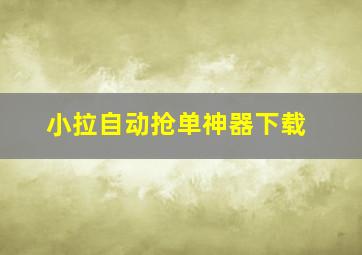 小拉自动抢单神器下载