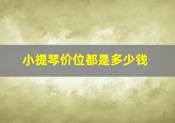 小提琴价位都是多少钱