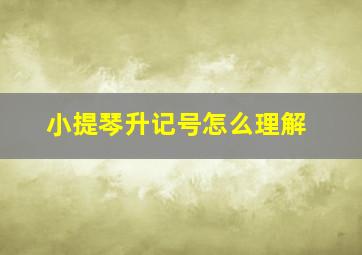 小提琴升记号怎么理解