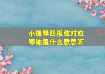 小提琴四根弦对应琴轴是什么意思啊