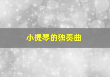 小提琴的独奏曲