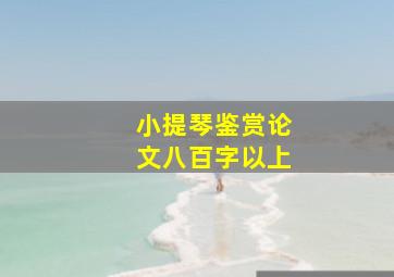 小提琴鉴赏论文八百字以上