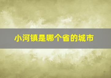 小河镇是哪个省的城市