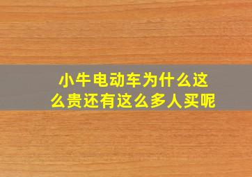 小牛电动车为什么这么贵还有这么多人买呢