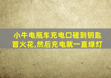 小牛电瓶车充电口碰到钥匙冒火花,然后充电就一直绿灯