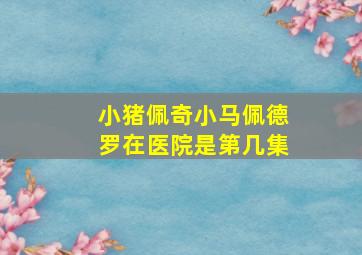 小猪佩奇小马佩德罗在医院是第几集