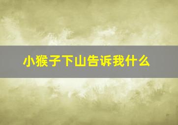 小猴子下山告诉我什么