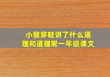 小猴穿鞋讲了什么道理和道理呢一年级课文