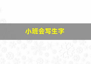 小班会写生字