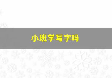 小班学写字吗