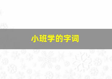 小班学的字词