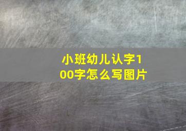 小班幼儿认字100字怎么写图片