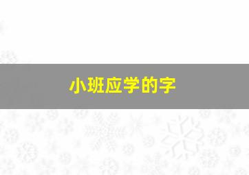 小班应学的字