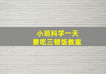 小班科学一天要吃三顿饭教案