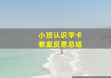 小班认识字卡教案反思总结