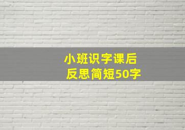 小班识字课后反思简短50字