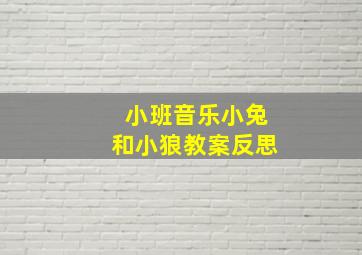 小班音乐小兔和小狼教案反思