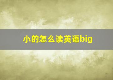 小的怎么读英语big