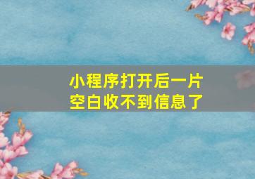 小程序打开后一片空白收不到信息了