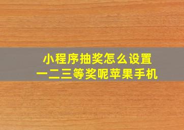 小程序抽奖怎么设置一二三等奖呢苹果手机