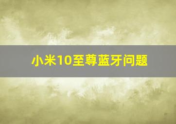 小米10至尊蓝牙问题