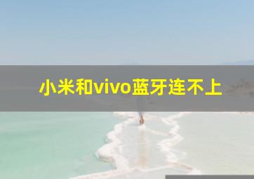 小米和vivo蓝牙连不上