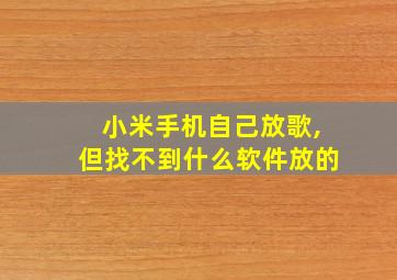 小米手机自己放歌,但找不到什么软件放的