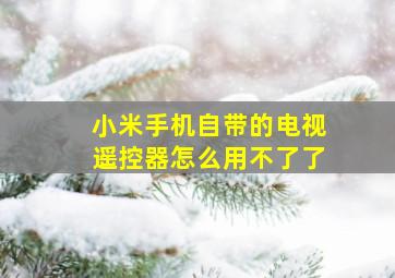 小米手机自带的电视遥控器怎么用不了了