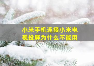 小米手机连接小米电视投屏为什么不能用