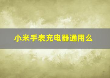 小米手表充电器通用么