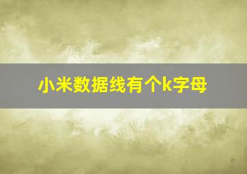 小米数据线有个k字母