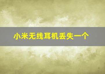 小米无线耳机丢失一个