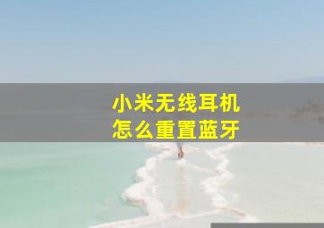 小米无线耳机怎么重置蓝牙