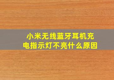 小米无线蓝牙耳机充电指示灯不亮什么原因