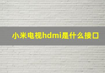 小米电视hdmi是什么接口