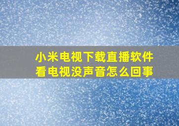 小米电视下载直播软件看电视没声音怎么回事