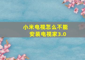 小米电视怎么不能安装电视家3.0