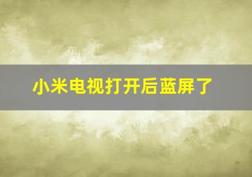 小米电视打开后蓝屏了