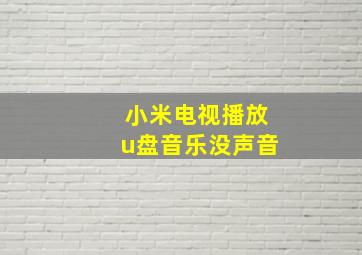 小米电视播放u盘音乐没声音