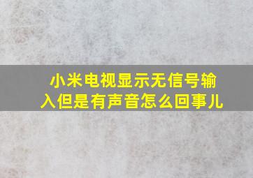 小米电视显示无信号输入但是有声音怎么回事儿