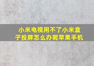 小米电视用不了小米盒子投屏怎么办呢苹果手机