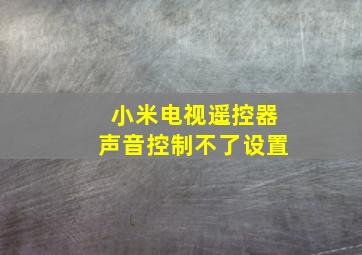 小米电视遥控器声音控制不了设置