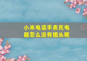 小米电话手表充电器怎么没有插头呢